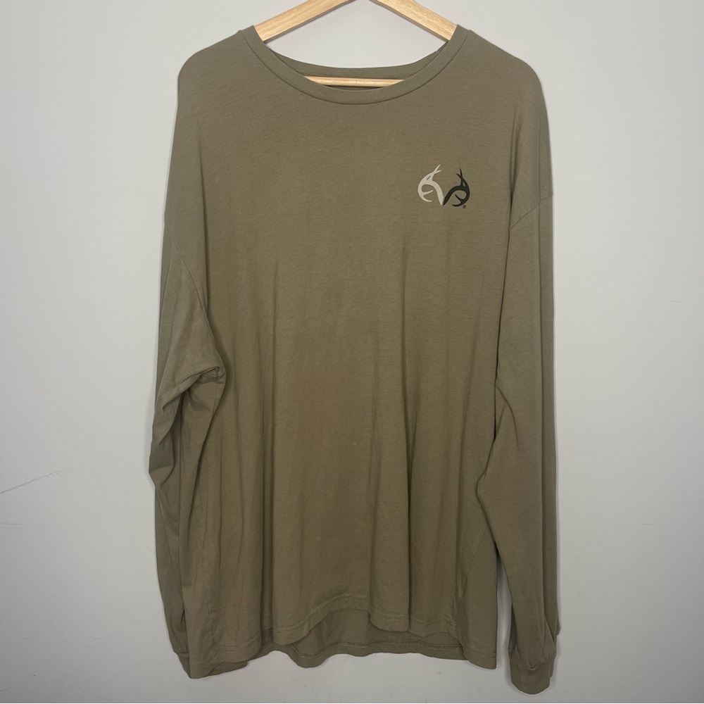 Realtree Outdoors Logo Long-Sleeve‎ Olive Green Shirt (2X-Large)